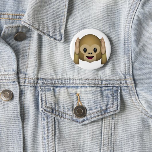 Hoor Geen Kwaad Aap - Emoji Ronde Button 5,7 Cm (In situ)