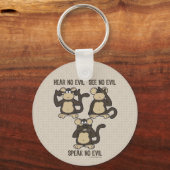 Hoor geen Kwaad apen - Nieuw Sleutelhanger (Achterkant)