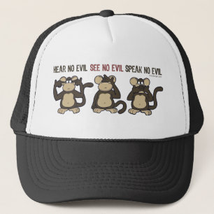 Hoor geen Kwaad apen - Nieuw Trucker Pet