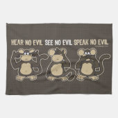 Hoor geen Kwaad Humor apen Theedoek (Horizontaal)