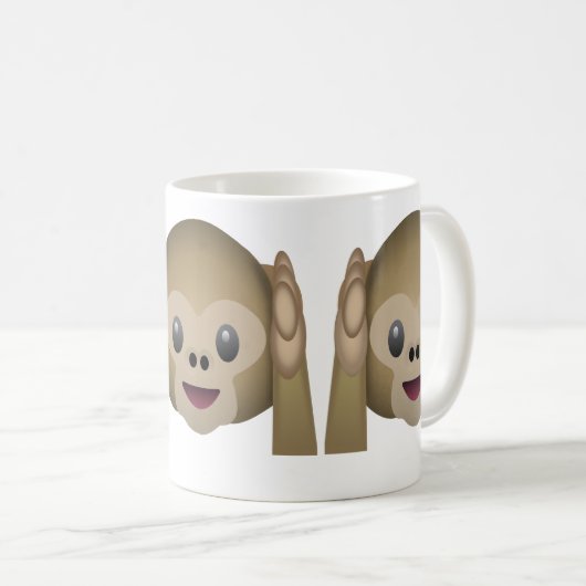 Hoor geen Kwaad Monkey Emoji Koffiemok (Voorkant rechts)