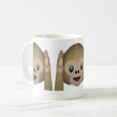 Hoor geen Kwaad Monkey Emoji Koffiemok (Voorkant links)