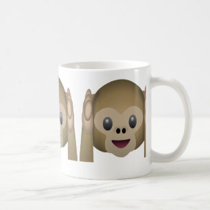 Hoor geen Kwaad Monkey Emoji Koffiemok