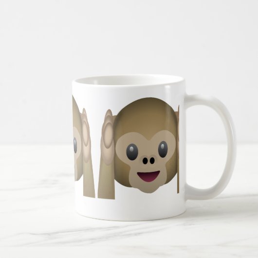 Hoor geen Kwaad Monkey Emoji Koffiemok (Rechts)