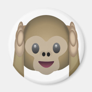 Hoor geen Kwaad Monkey Emoji Magneet