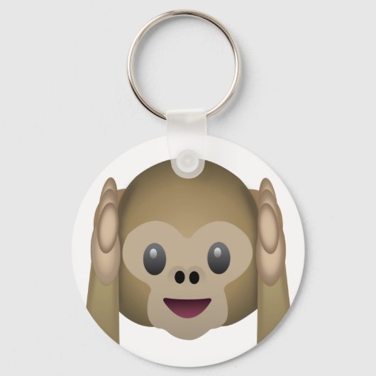 Hoor geen Kwaad Monkey Emoji Sleutelhanger (Voorkant)