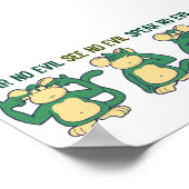 Hoor geen Kwaad Monkeys Greens Poster (Hoek)
