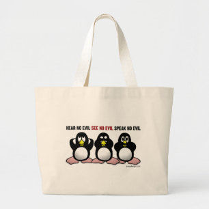 Hoor geen Kwaad pinguïns Grote Tote Bag