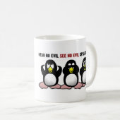 Hoor geen Kwaad pinguïns Koffiemok (Voorkant rechts)