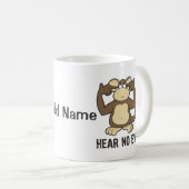 Hoor Geen Kwaadwillige apen - personaliseer Koffiemok (Voorkant rechts)