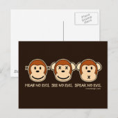 Hoor geen zwarte apen briefkaart (Voorkant / Achterkant)