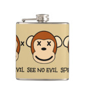 Hoor geen zwarte apen heupfles (Voorkant)