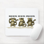 Hoor geen zwarte apen muismat (Met muis)