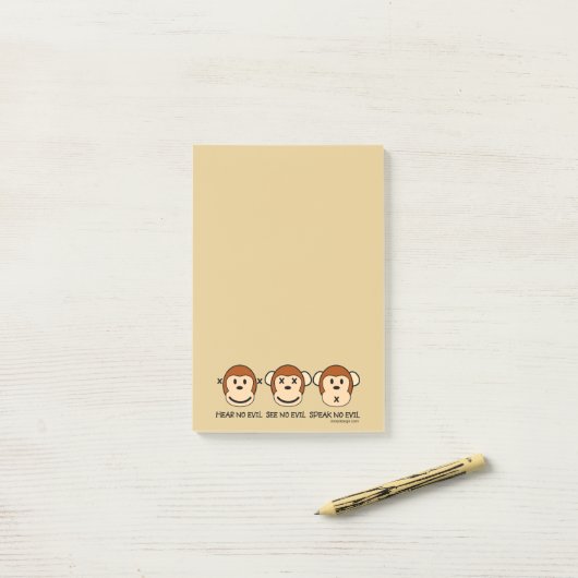 Hoor geen zwarte apen post-it® notes (Op bureau)