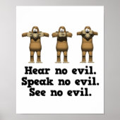 Hoor geen zwarte apen poster (Voorkant)