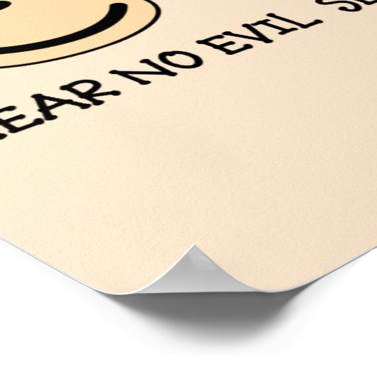 Hoor geen zwarte apen poster (Hoek)