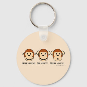 Hoor geen zwarte apen sleutelhanger