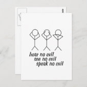 Hoor geen zwarte figuren briefkaart (Voorkant / Achterkant)