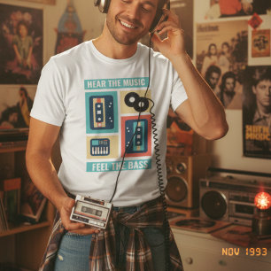 Hoor hoe de muziek de baars voelt    muziek van 90 t-shirt