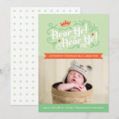 Hoor je! Hoor je! Geboorteaankondiging in het groe Aankondiging (Voorkant / Achterkant)