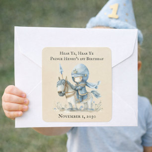 Hoor Je, Hoor Je Jongens 1e Verjaardag Vierkante Sticker