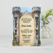 Hoor je! Hoor je! Verjaardag van het middeleeuwse Kaart (Staand voorkant)