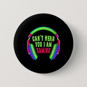 Hoor je ik ben gaming gamer en videogame liefhebbe ronde button 5,7 cm