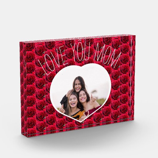 HOOR JE MOM Red Rose Floral Heart Foto (Links)