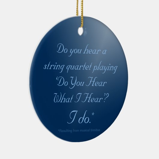 Hoor je wat ik hoor? kerstversiering keramisch ornament (Rechts)