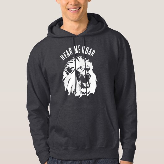 Hoor me Roar Lion Face Hoodie (Voorkant)