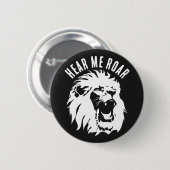 Hoor me Roar Lion Face Ronde Button 5,7 Cm (Voorkant /achterkant)