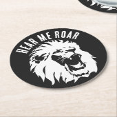 Hoor me Roar Lion Face Ronde Kartonnen Onderzetter (Gebogen)