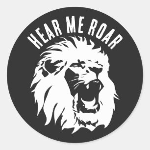 Hoor me Roar Lion Face Ronde Sticker