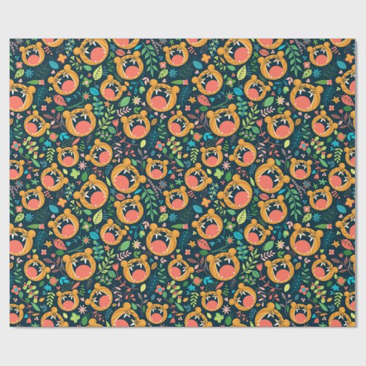 Hoor me Roar Tiger Oerwoud Animals Kinder Cadeaupapier (Vlak)