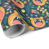 Hoor me Roar Tiger Oerwoud Animals Kinder Cadeaupapier (Rol Hoek)