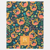 Hoor me Roar Tiger Oerwoud Gepersonaliseerd Fleece Deken (Voorkant)