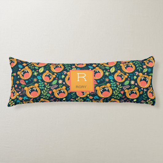 Hoor me Roar Tiger Oerwoud Gepersonaliseerd Lichaamskussen (Voorkant)