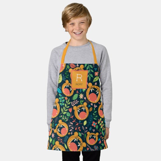 Hoor me Roar Tiger Oerwoud Gepersonaliseerd Schort (Gedragen)