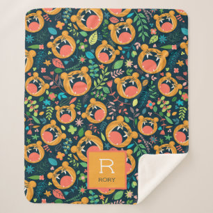 Hoor me Roar Tiger Oerwoud Gepersonaliseerd Sherpa Deken