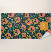 Hoor me Roar Tiger Oerwoud Gepersonaliseerd Strandlaken (Voorkant)