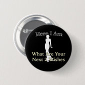 Hoor Mij Aan, 2 Wensen Ronde Button 5,7 Cm (Voorkant /achterkant)