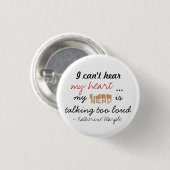 Hoor mijn hart ronde button 3,2 cm (Voorkant /achterkant)