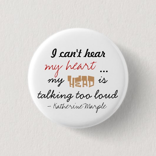 Hoor mijn hart ronde button 3,2 cm (Voorkant)