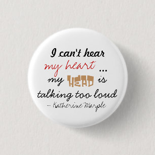 Hoor mijn hart ronde button 3,2 cm