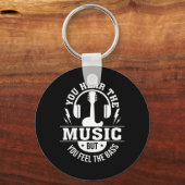 Hoor Muziek voelen een bass-gitaarspeler Sleutelhanger (Voorkant)