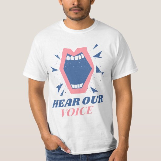 Hoor ons T-shirt voor stemactivisten (Voorkant)