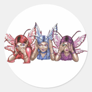 Hoor, spreek, zie geen aambeeld ronde sticker