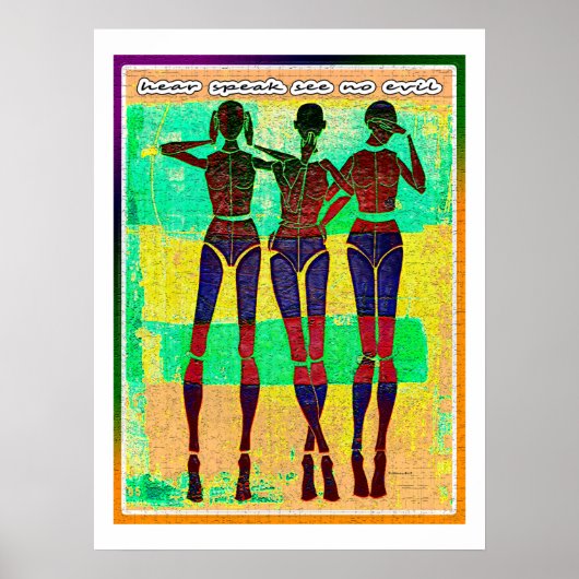 Hoor spreken Bekijk geen aambeeld Poster (Voorkant)