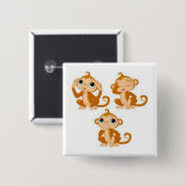 Hoor spreken Zie Geen Kwaad Button (Voorkant /achterkant)