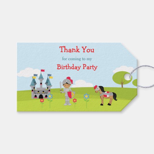 Hoor Ye African American Knight Gift Label Cadeaulabel (Voorkant (Horizontaal))